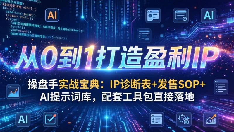 操盘手实战宝典：IP诊断表+发售SOP+AI提示词库，配套工具包直接落地，从0到1打造盈利IP - 技研社-技研社