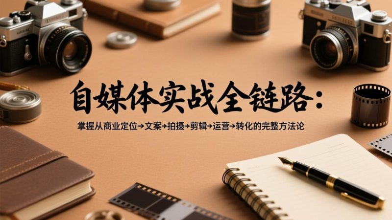 自媒体实战全链路：掌握从商业定位→文案→拍摄→剪辑→运营→转化的完整方法论-技研社