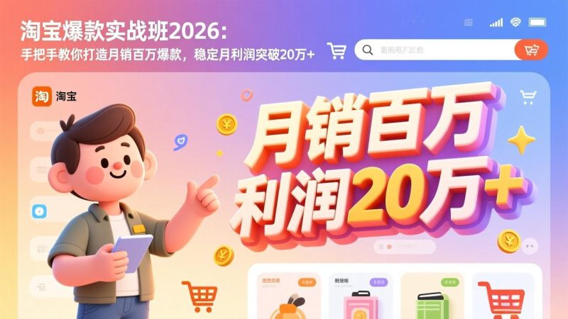 淘宝爆款实战班-2026年3月更新:手把手教你打造月销百万爆款,稳定月利润突破20万+ - 技研社-技研社
