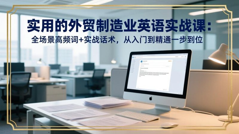 实用的外贸制造业英语实战课:全场景高频词+实战话术,从入门到精通一步到位-技研社