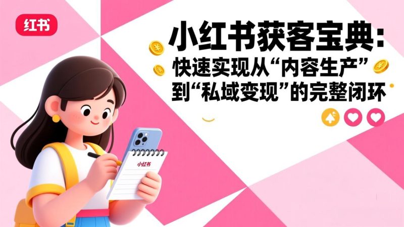 小红书获客宝典:快速实现从“内容生产”到“私域变现”的完整闭环 - 技研社-技研社