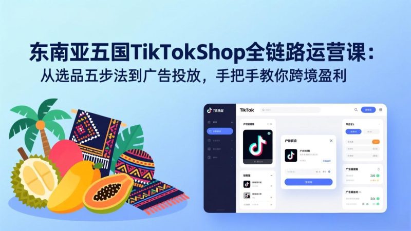 东南亚五国TikTok Shop全链路运营课:从选品五步法到广告投放,手把手教你跨境盈利 - 技研社-技研社