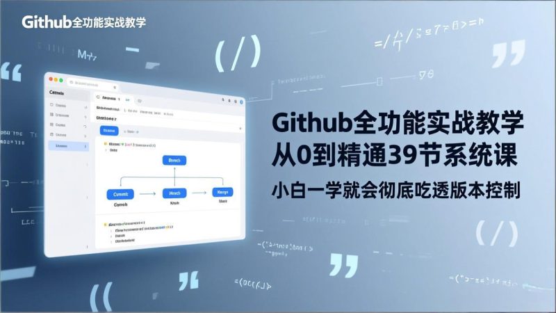 GitHub-全功能实战教学,从0到精通39节系统课,小白一学就会彻底吃透版本控制 - 技研社-技研社