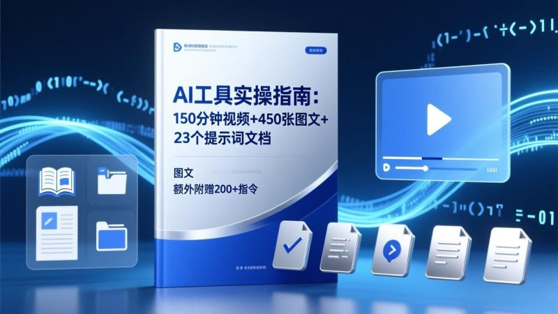 AI工具实操指南:150分钟视频+450张图文+23个提示词文档,额外附赠200+指令 - 技研社-技研社