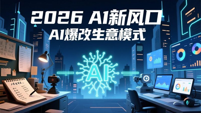 2026年AI创富新风口,用人工智能爆改你的生意模式,从短视频到直播全面降本增效抢占先机 - 技研社-技研社