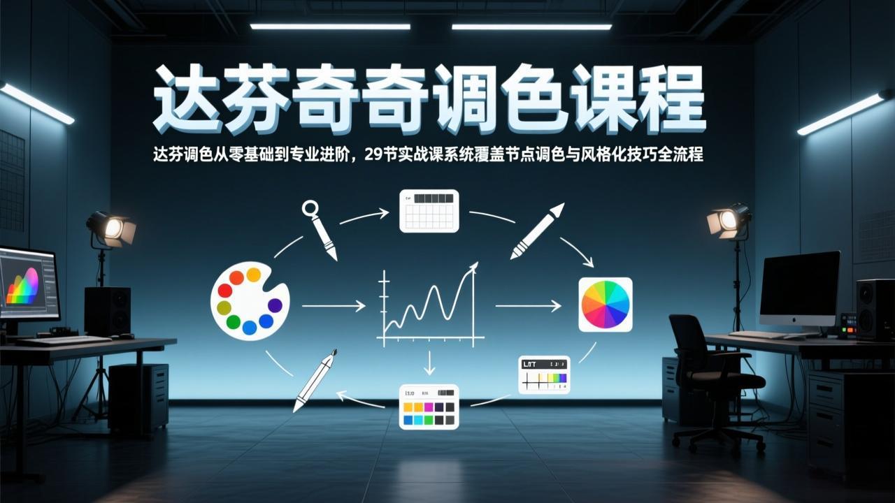 达芬奇调色从零基础到专业进阶,29节实战课系统覆盖节点调色与风格化技巧全流程 达芬奇调色从零基础到专业进阶,29节实战课系统覆盖节点调色与风格化技巧全流程