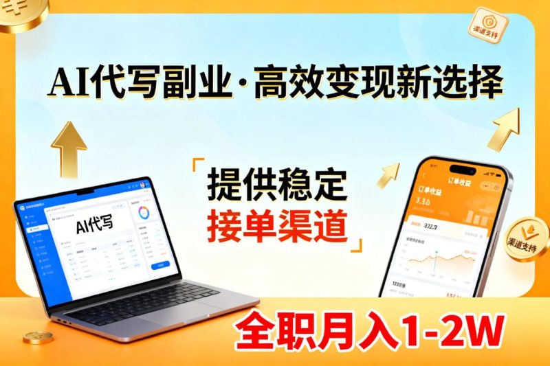 AI代写副业,高效变现,提供渠道,永不失业副业兼职 全职月入1-2W【SOP手册】 - 技研社-技研社