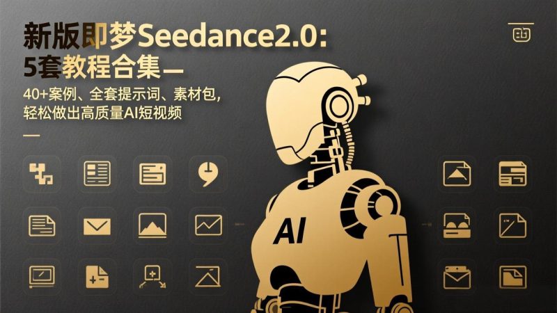 新版即梦Seedance2.0:5套教程合集,40+案例、全套提示词、素材包,轻松做出高质量AI短视频 - 技研社-技研社