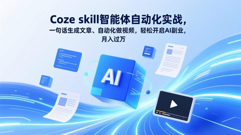 Coze skill智能体自动化实战,一句话生成文章、自动化做视频,轻松开启AI副业,月入过万 - 技研社-技研社