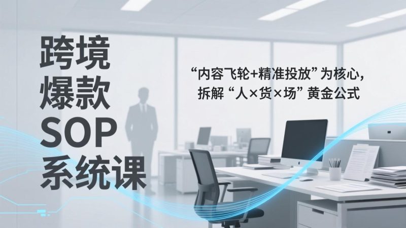 跨境爆款SOP系统课,“内容飞轮+精准投放”为核心,拆解“人×货×场”黄金公式 - 技研社-技研社