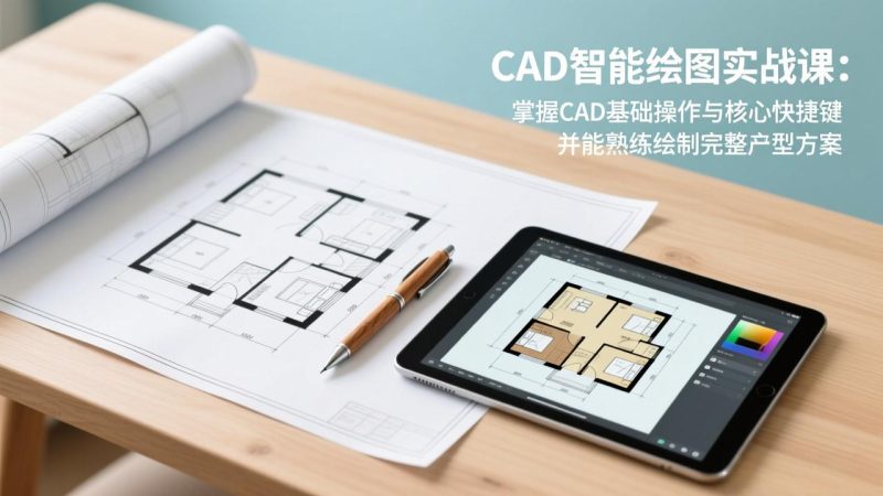 CAD智能绘图实战课：掌握CAD基础操作与核心快捷键，并能熟练绘制完整户型方案 - 技研社-技研社