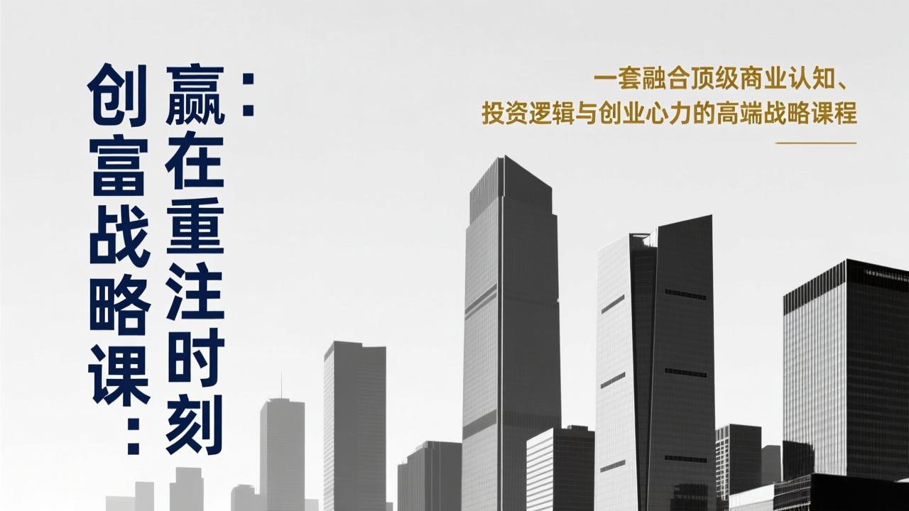 《创富战略课:赢在重注时刻》一套融合顶级商业认知、投资逻辑与创业心力的高端战略课程 《创富战略课:赢在重注时刻》一套融合顶级商业认知、投资逻辑与创业心力的高端战略课程