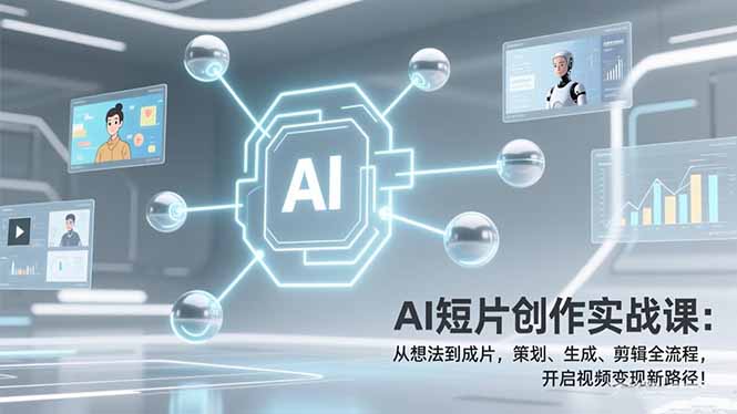 AI短片创作实战课:从想法到成片,策划、生成、剪辑全流程,开启视频变现新路径! AI短片创作实战课:从想法到成片,策划、生成、剪辑全流程,开启视频变现新路径!