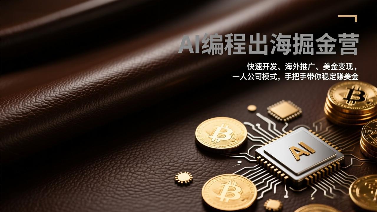 AI编程出海掘金营:快速开发、海外推广、美金变现,一人公司模式,手把手带你稳定赚美金 AI编程出海掘金营:快速开发、海外推广、美金变现,一人公司模式,手把手带你稳定赚美金