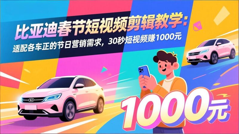 比亚迪春节短视频剪辑教学-技研社