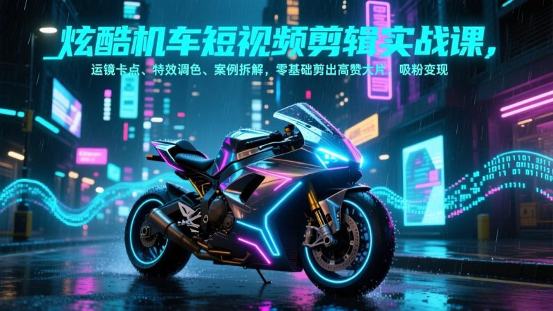 炫酷机车短视频剪辑实战课-技研社