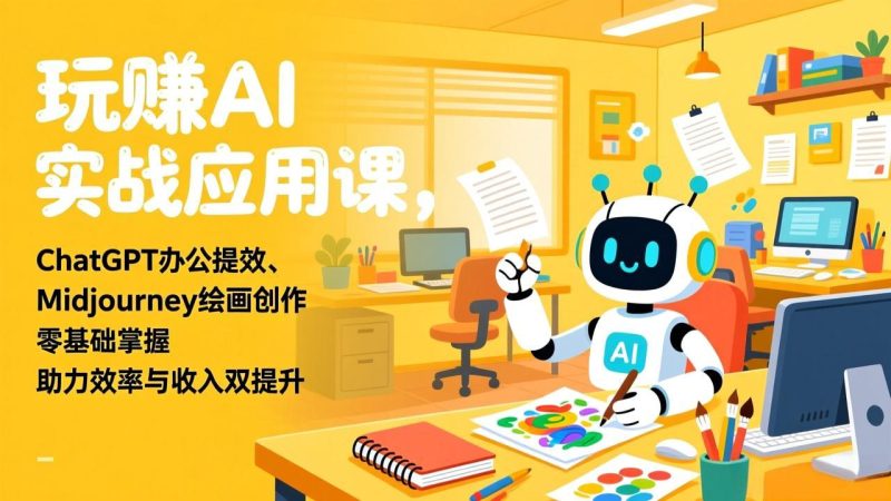 玩赚AI实战应用课:ChatGPT办公提效,Midjourney绘画创作-技研社