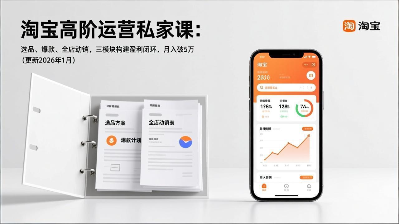 淘宝高阶运营私家课:选品、爆款、全店动销,三模块构建盈利闭环,月入破5万(更新26年1月) 淘宝高阶运营私家课:选品、爆款、全店动销,三模块构建盈利闭环,月入破5万(更新26年1月)