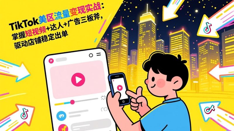 TikTok美区流量变现实战：掌握短视频+达人+广告三板斧，驱动店铺稳定出单-技研社