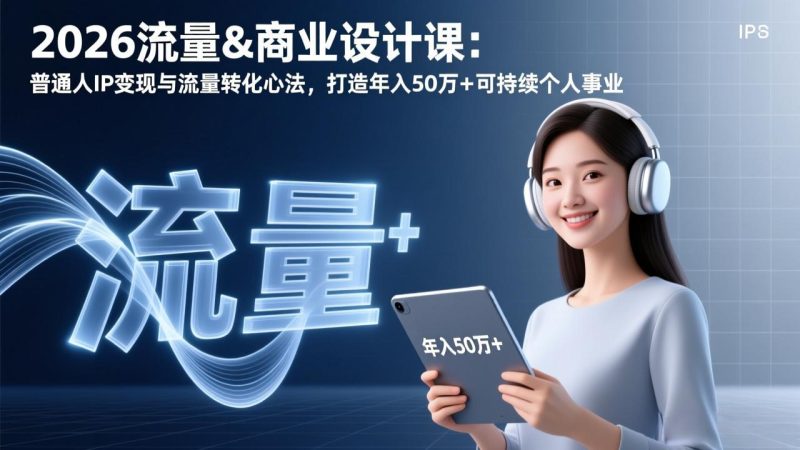2026流量&商业设计课:普通人IP变现与流量转化心法,打造年入50万+可持续个人事业 - 技研社-技研社