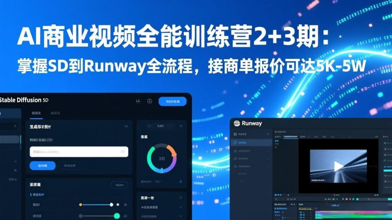 AI商业视频全能训练营2+3期:掌握SD到Runway全流程,接商单报价可达5K-5W - 技研社-技研社