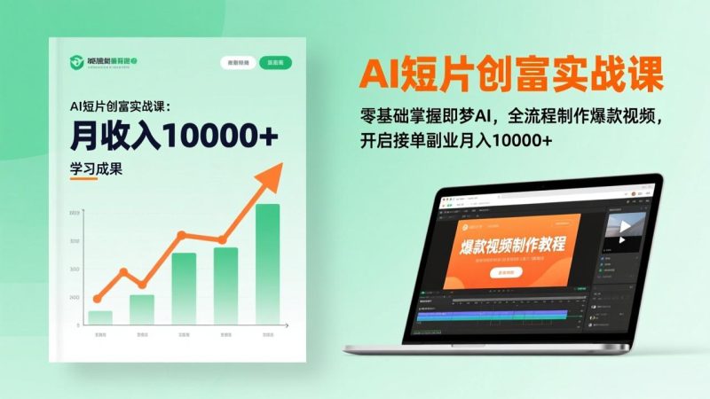 AI短片创富实战课：零基础掌握即梦AI，全流程制作爆款视频，开启接单副业月入10000+(更新) - 技研社-技研社