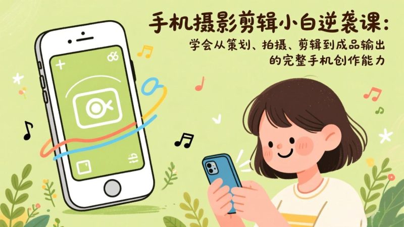 手机摄影剪辑小白逆袭课:学会从策划、拍摄、剪辑到成品输出的完整手机创作能力 - 技研社-技研社