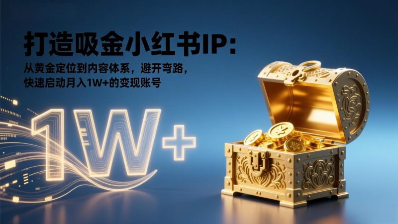 打造吸金小红书IP:从黄金定位到内容体系,避开弯路-技研社