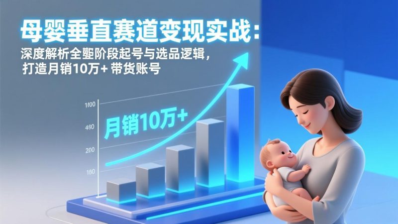 母婴垂直赛道变现实战:深度解析三大阶段起号与选品逻辑,打造月销10万+带货账号 - 技研社-技研社