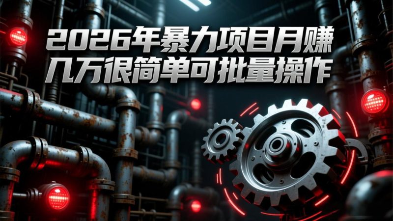 2026年暴力项目月赚几万很简单可批量操作，成本低，利润大 - 技研社-技研社