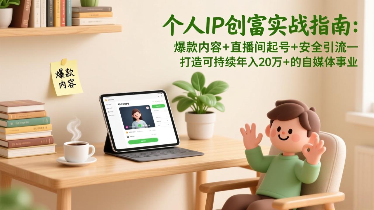 个人IP创富实战指南:爆款内容+直播间起号+安全引流,打造可持续年入20万+的自媒体事业 个人IP创富实战指南:爆款内容+直播间起号+安全引流,打造可持续年入20万+的自媒体事业