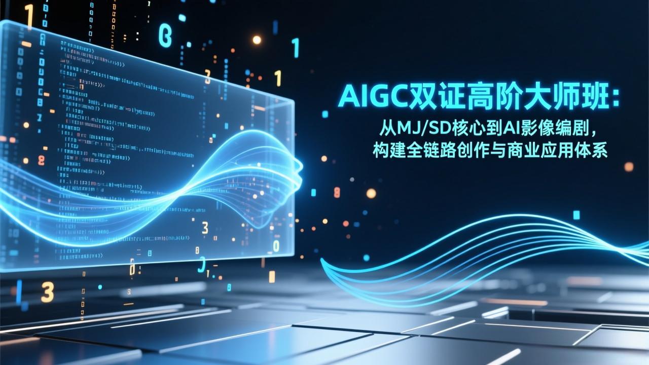 AIGC双证高阶大师班:从MJ/SD核心到AI影像编剧,构建全链路创作与商业应用体系 AIGC双证高阶大师班:从MJ/SD核心到AI影像编剧,构建全链路创作与商业应用体系
