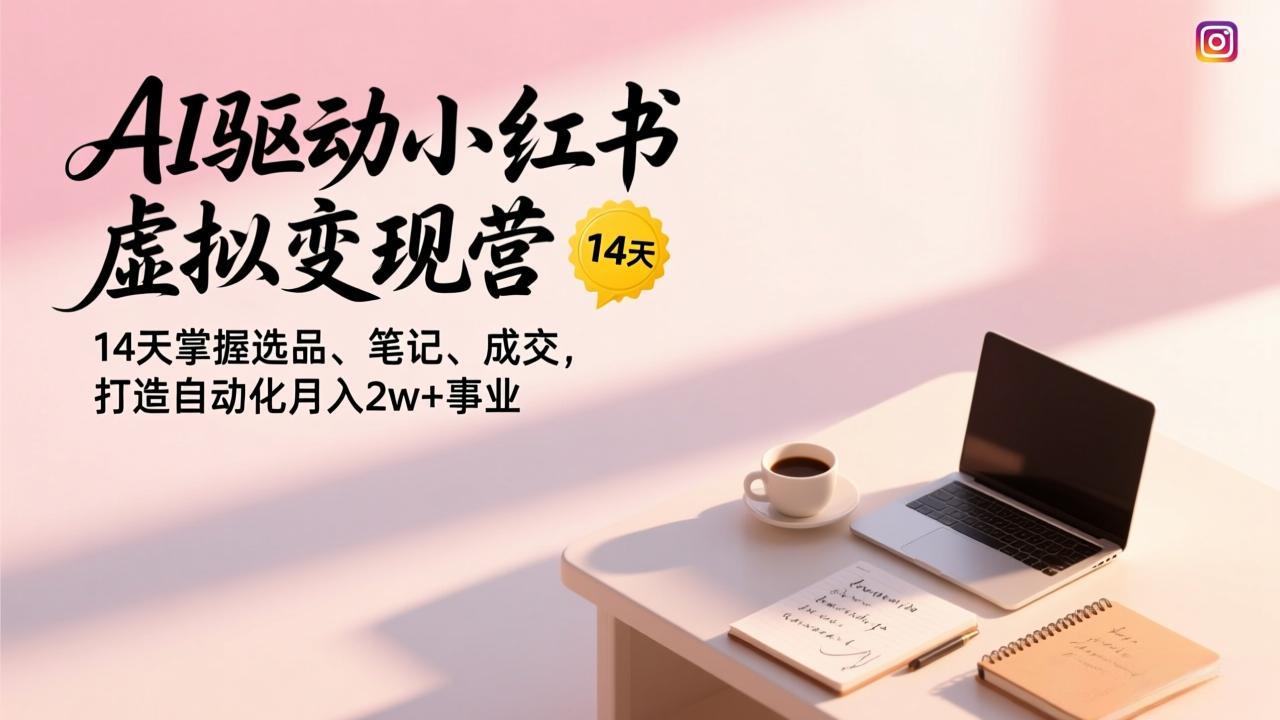 AI驱动小红书虚拟变现营,14天掌握选品、笔记、成交,打造自动化月入2w+事业 AI驱动小红书虚拟变现营,14天掌握选品、笔记、成交,打造自动化月入2w+事业
