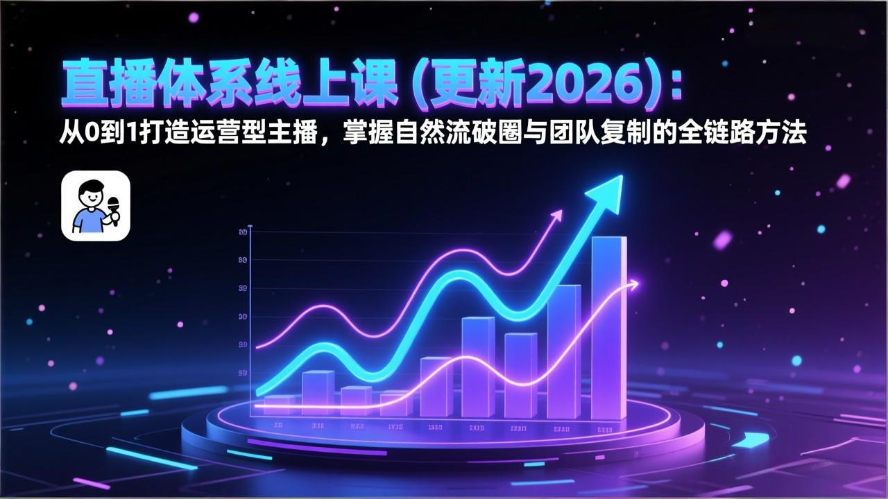 直播体系线上课(更新2026):从0到1打造运营型主播,掌握自然流破圈与团队复制的全链路方法 直播体系线上课(更新2026):从0到1打造运营型主播,掌握自然流破圈与团队复制的全链路方法