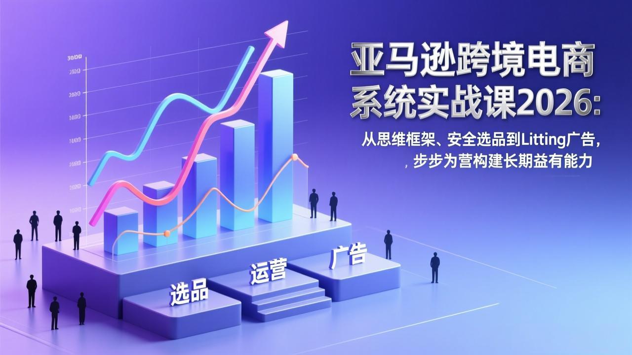 亚马逊跨境电商系统实战课2026:从思维框架、安全选品到Listing广告,步步为营构建长期盈利能力 亚马逊跨境电商系统实战课2026:从思维框架、安全选品到Listing广告,步步为营构建长期盈利能力