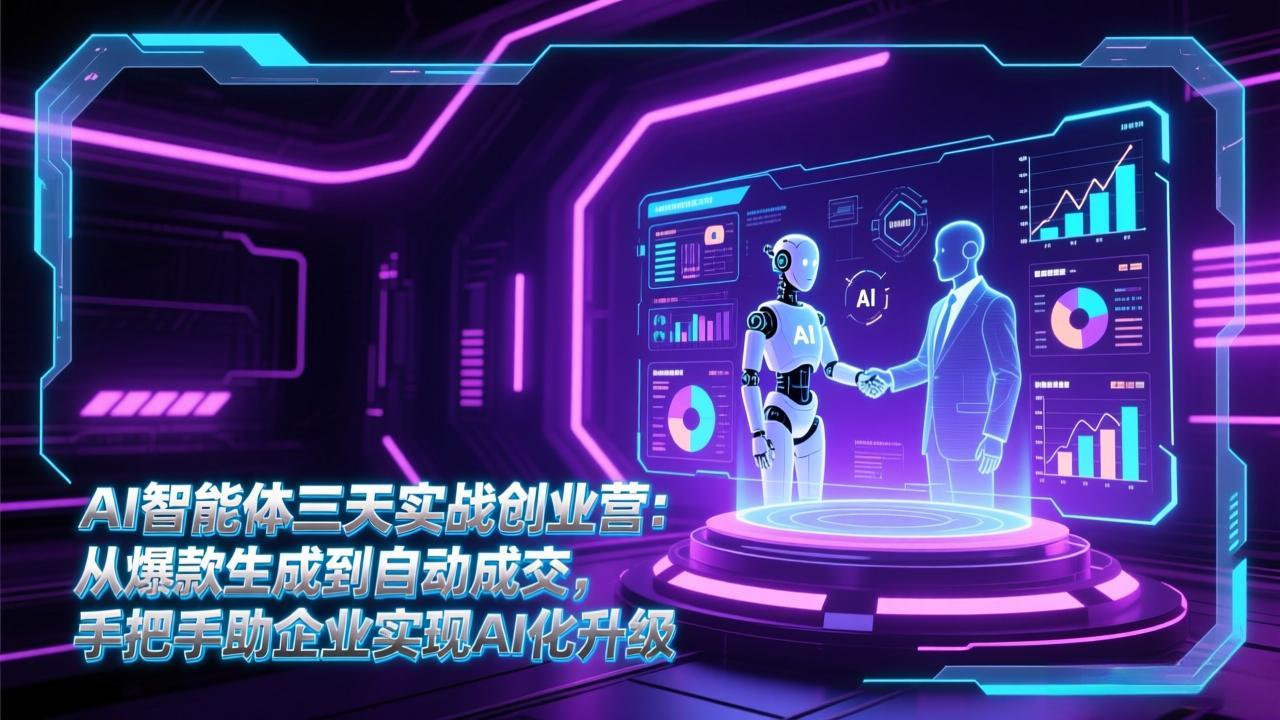 AI智能体三天实战创业营:从爆款生成到自动成交,手把手助企业实现AI化升级 AI智能体三天实战创业营:从爆款生成到自动成交,手把手助企业实现AI化升级