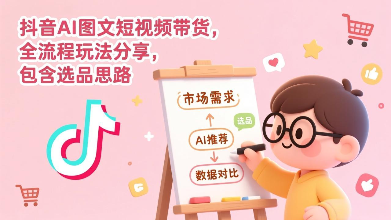 抖音AI图文短视频带货,全流程玩法分享,包含选品思路 抖音AI图文短视频带货,全流程玩法分享,包含选品思路
