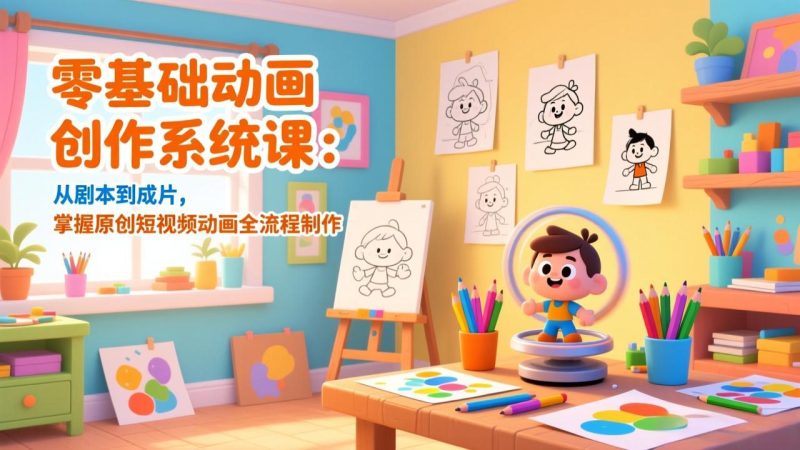 零基础动画创作系统课:从剧本到成片,掌握原创短视频动画全流程制作 - 技研社-技研社