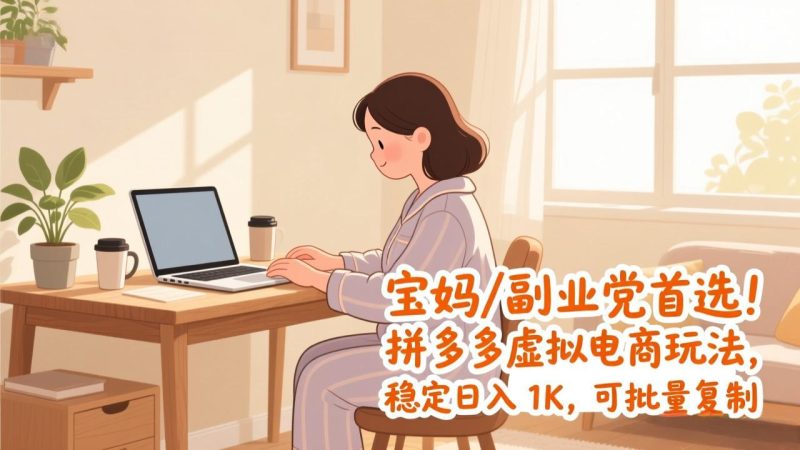 宝妈 / 副业党首选!拼多多虚拟电商玩法,稳定日入 1K,可批量复制 - 技研社-技研社