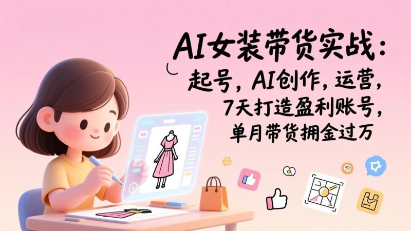 AI女装带货实战班(完结):起号,AI创作,运营,7天打造盈利账号,单月带货佣金过万 - 技研社-技研社