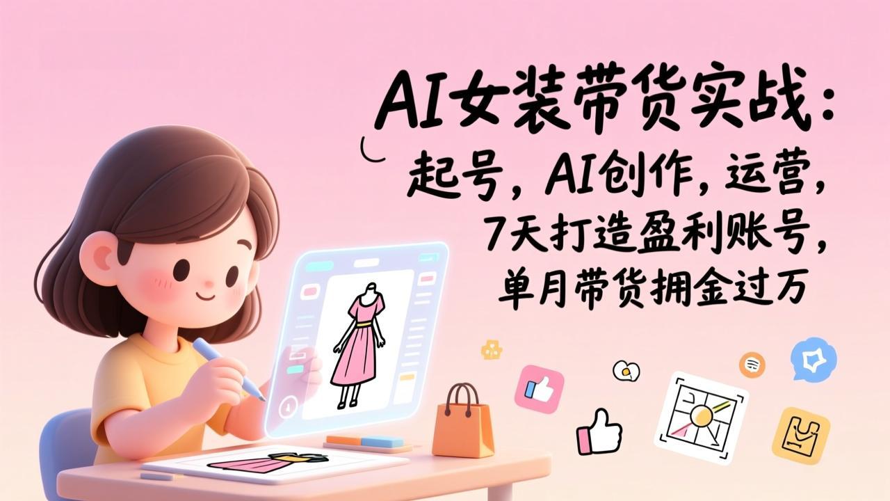 AI女装带货实战班(完结):起号,AI创作,运营,7天打造盈利账号,单月带货佣金过万 AI女装带货实战班(完结):起号,AI创作,运营,7天打造盈利账号,单月带货佣金过万