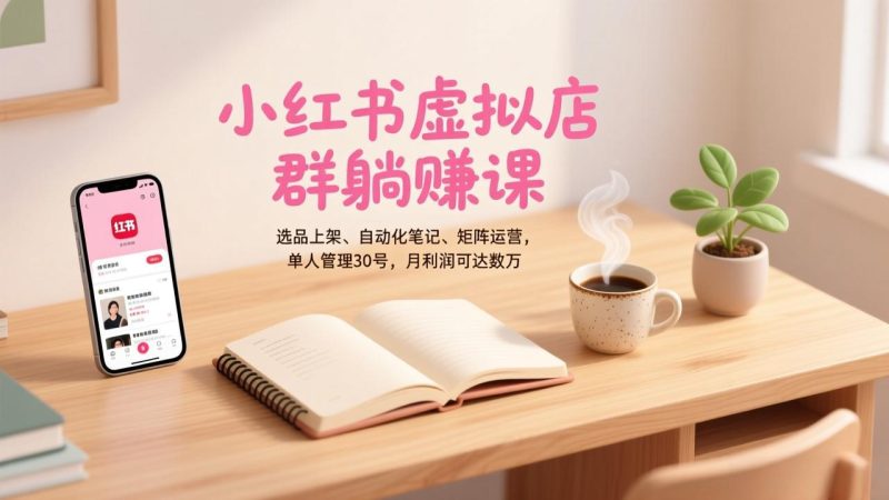 小红书虚拟店群躺赚课-技研社