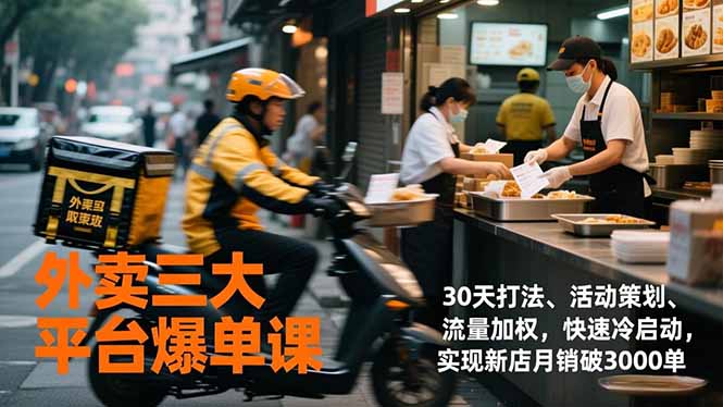 外卖三大平台爆单课-技研社