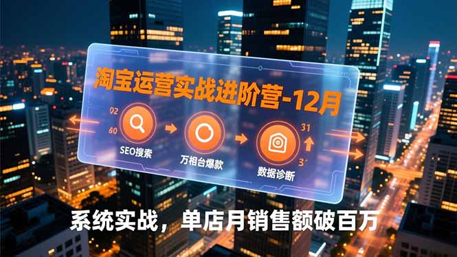 淘宝运营实战进阶营-12月：SEO搜索、万相台爆款、数据诊断，系统实战，单店月销售额破百万 - 技研社-技研社