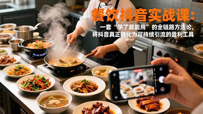 餐饮抖音实战课:一套“学了就能用”的全链路方法论,将抖音真正转化为可持续引流的盈利工具 餐饮抖音实战课:一套“学了就能用”的全链路方法论,将抖音真正转化为可持续引流的盈利工具