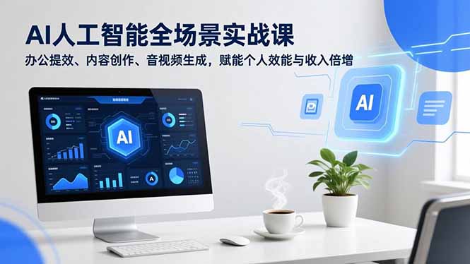 AI人工智能全场景实战课,办公提效、内容创作、音视频生成,赋能个人效能与收入倍增 AI人工智能全场景实战课,办公提效、内容创作、音视频生成,赋能个人效能与收入倍增