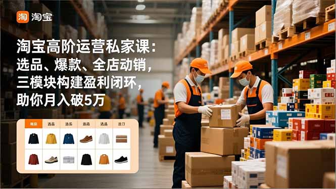 淘宝高阶运营私家课:选品、爆款、全店动销,三模块构建盈利闭环,助你月入破5万(更新12月) 淘宝高阶运营私家课:选品、爆款、全店动销,三模块构建盈利闭环,助你月入破5万(更新12月)