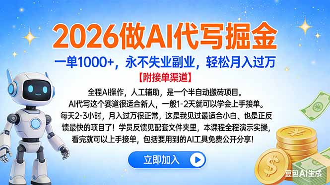 2026做AI代写掘金:一单1000+,永不失业副业-技研社