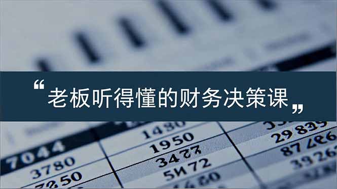 老板能听得懂的财务决策课:报表解读,数据洞察-技研社