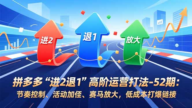 拼多多“进2退1”高阶运营打法-52期:节奏控制、活动加权、赛马放大,低成本打爆链接 拼多多“进2退1”高阶运营打法-52期:节奏控制、活动加权、赛马放大,低成本打爆链接